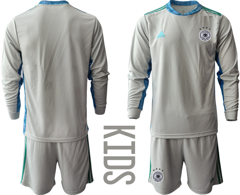 Youth 2021 European Cup Germany grey Long sleeve goalkeeper Soccer Jersey->germany jersey->Soccer Country Jersey